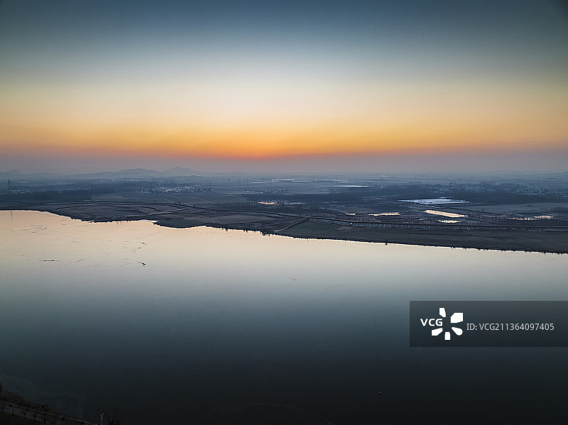 山东泰安东平大清河河岸图图片素材