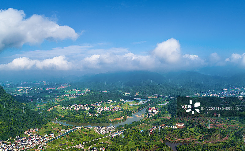 航拍建德寿昌镇风光图片素材