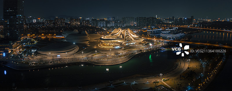 夜色梅溪湖图片素材