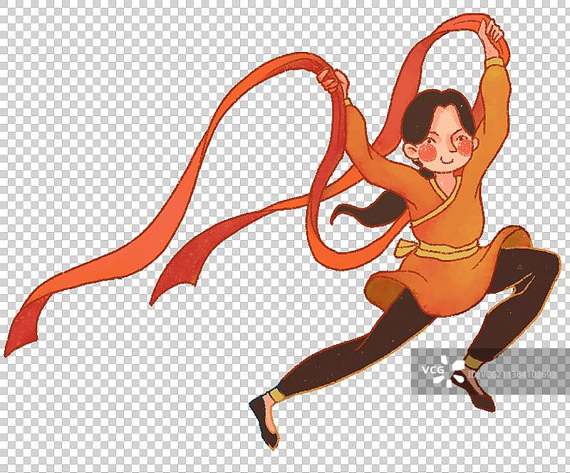 扭秧歌的女孩图片素材