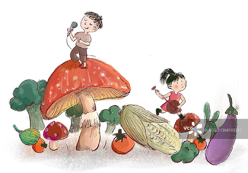 蘑菇音乐会图片素材