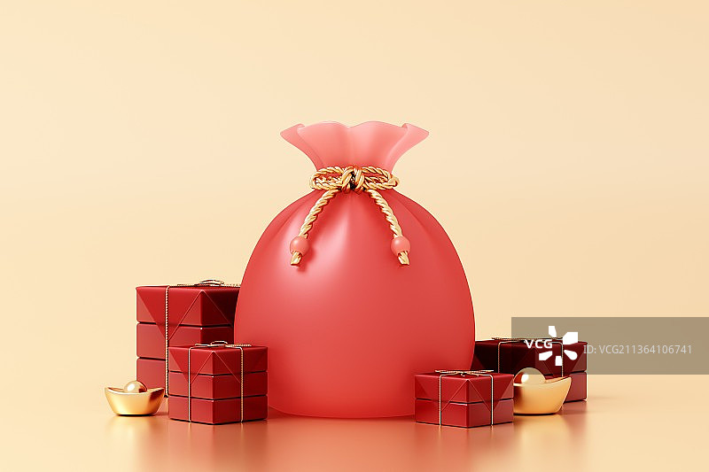 3D渲染的中国风概念插画图片素材