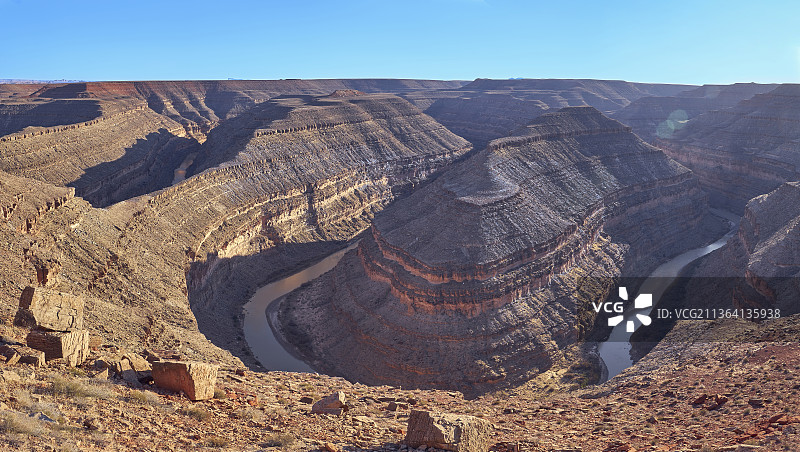 犹他州鹅颈州立公园全景照片图片素材