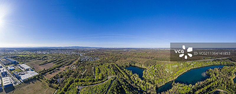 德国奥伯瓦尔德贝格当地休闲区全景航拍照片图片素材