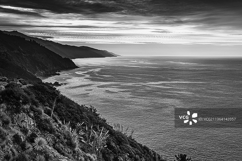 太平洋景观，加利福尼亚州大苏尔海景图片素材