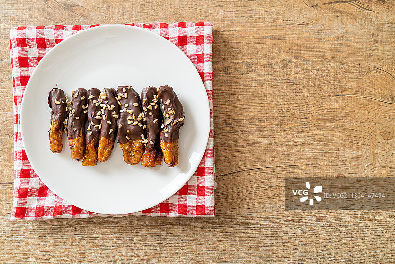 香蕉巧克力涂层图片素材