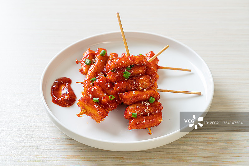 韩式辣炒年糕串图片素材
