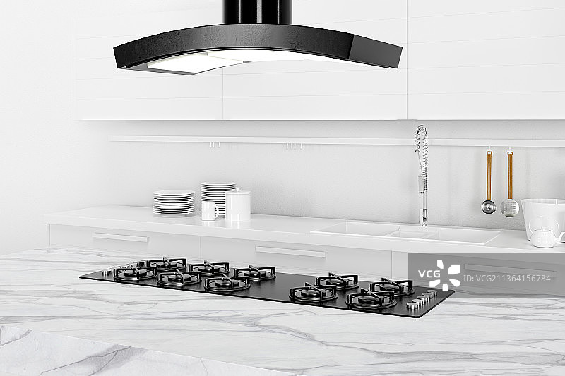 3D现代厨房图片素材