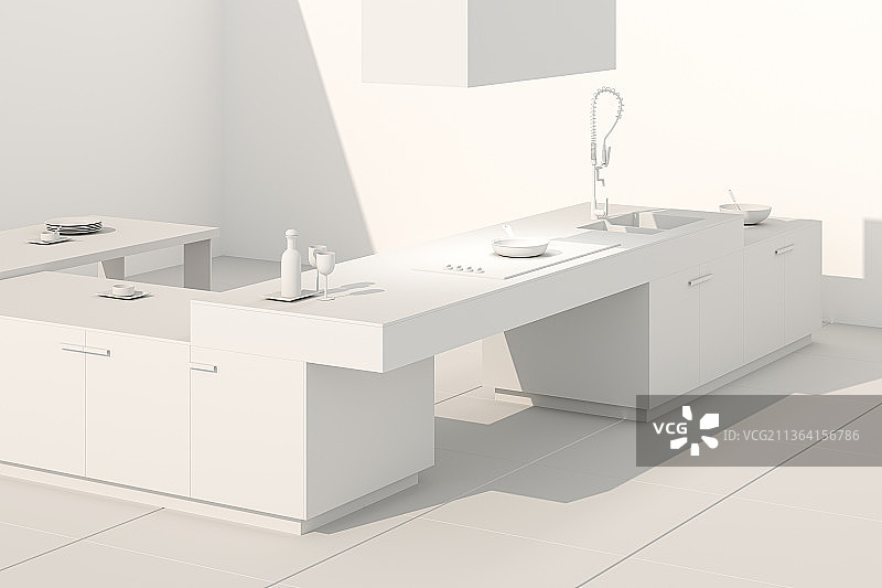 3D现代厨房图片素材