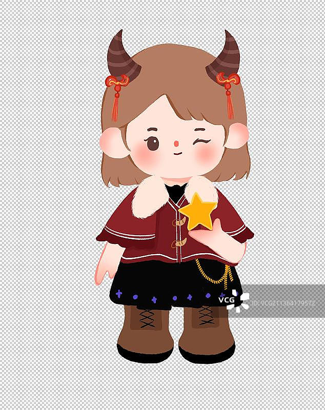 星座女孩金牛座元素图片素材