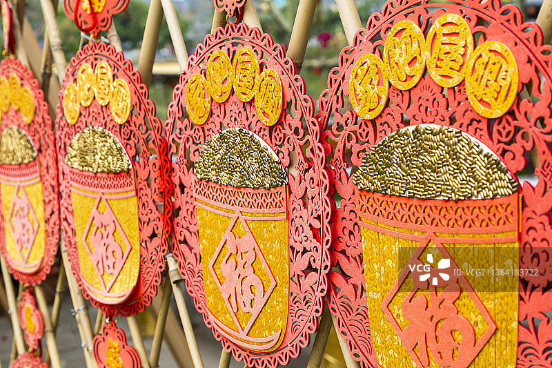 春节红灯笼福字装饰图片素材