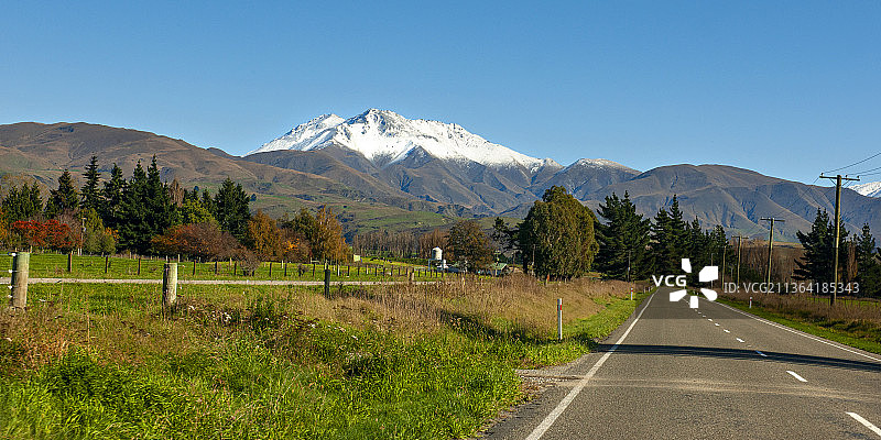 新西兰，南岛，库克山风景。图片素材