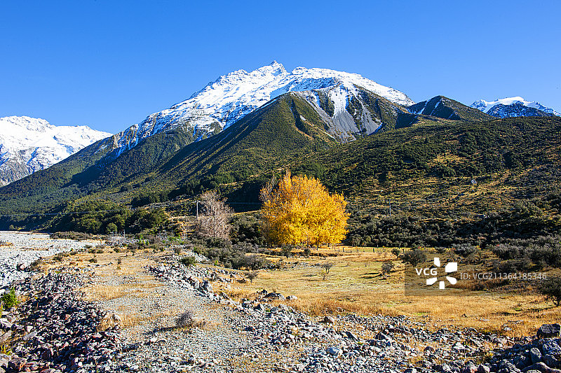 新西兰，南岛，库克山风景。图片素材