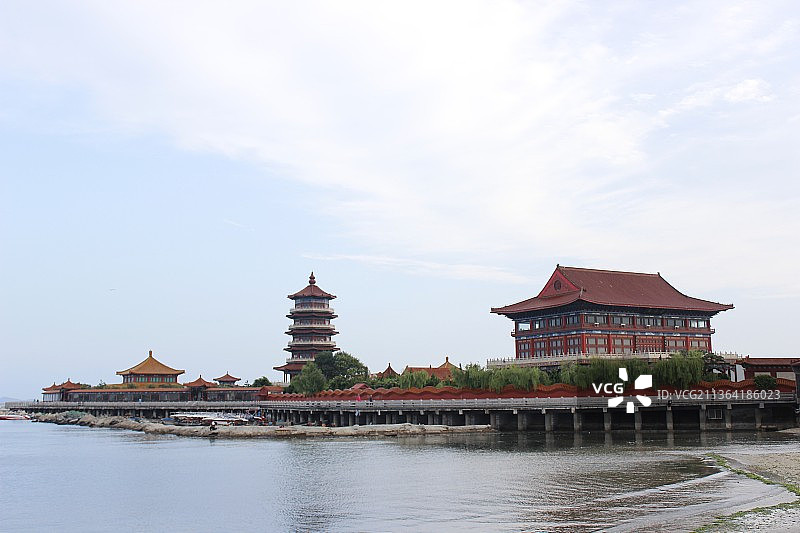 蓬莱八仙过海景区远眺图片素材