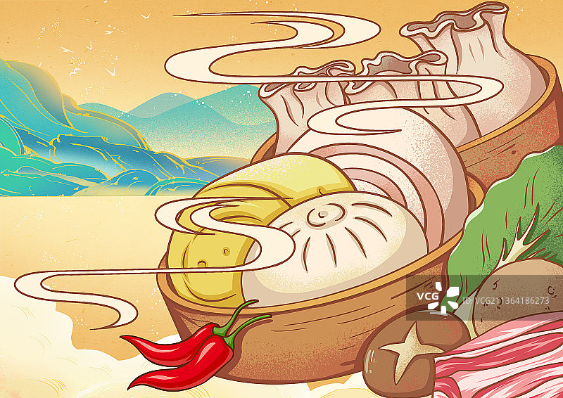 国潮中华面点美食图片素材