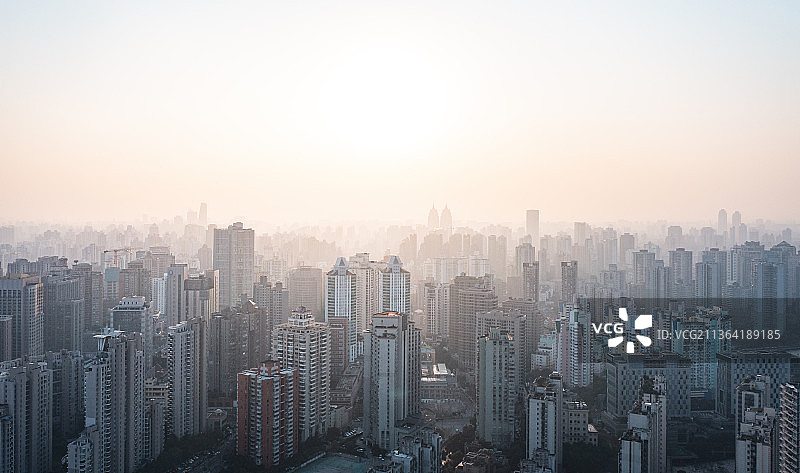 上海普陀区日落图片素材