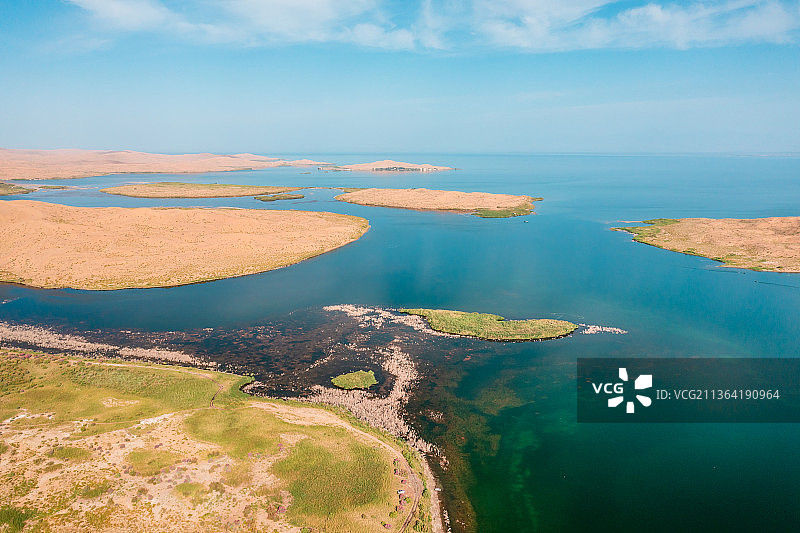 新疆巴音郭楞蒙古自治州博湖县博斯腾湖国家湿地公园自然风光图片素材
