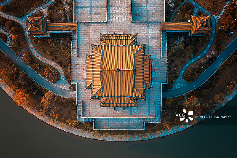 航拍宜春袁河多胜楼图片素材