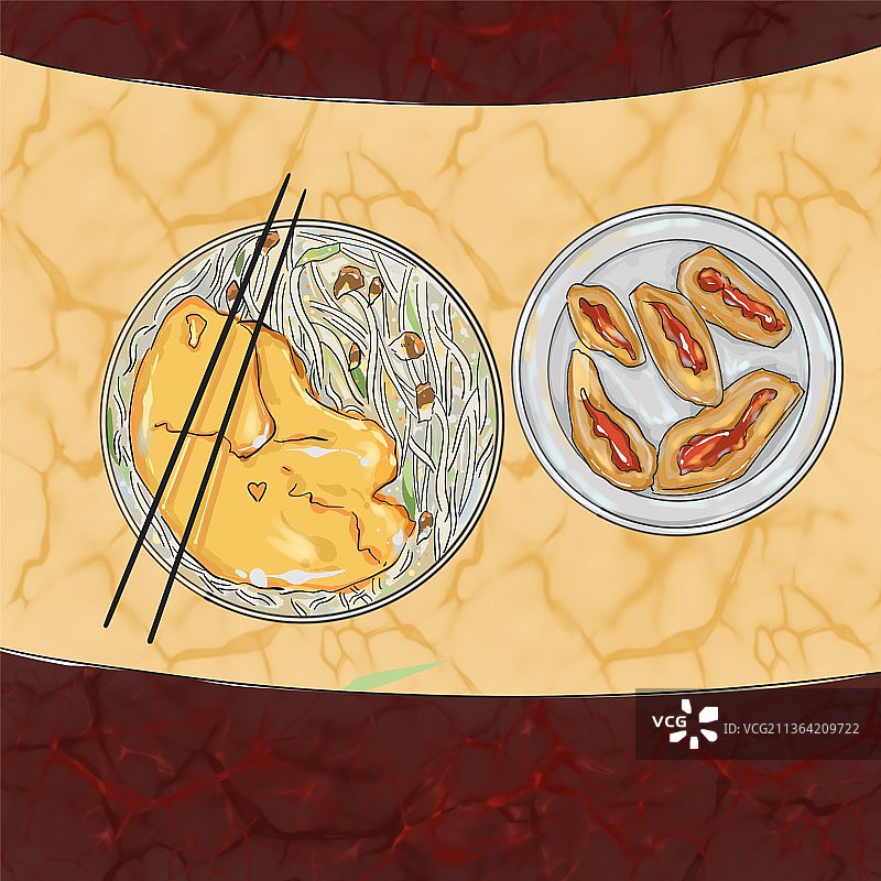 面条 鸡翅图片素材