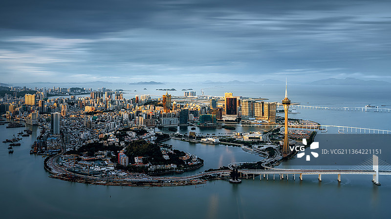 澳门半岛全景图片素材