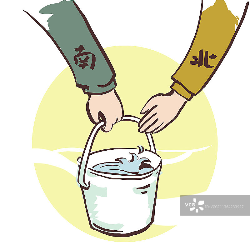 两只手提水桶图片素材