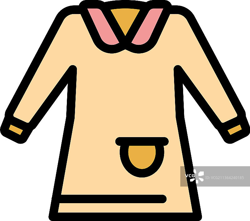 学校制服裙子图标彩色轮廓图片素材
