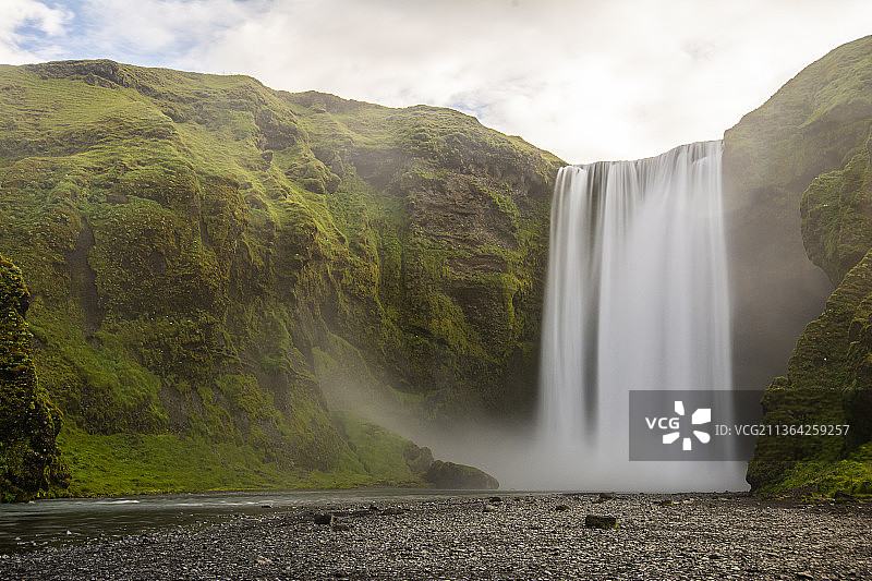 冰岛斯科加瀑布美景图片素材