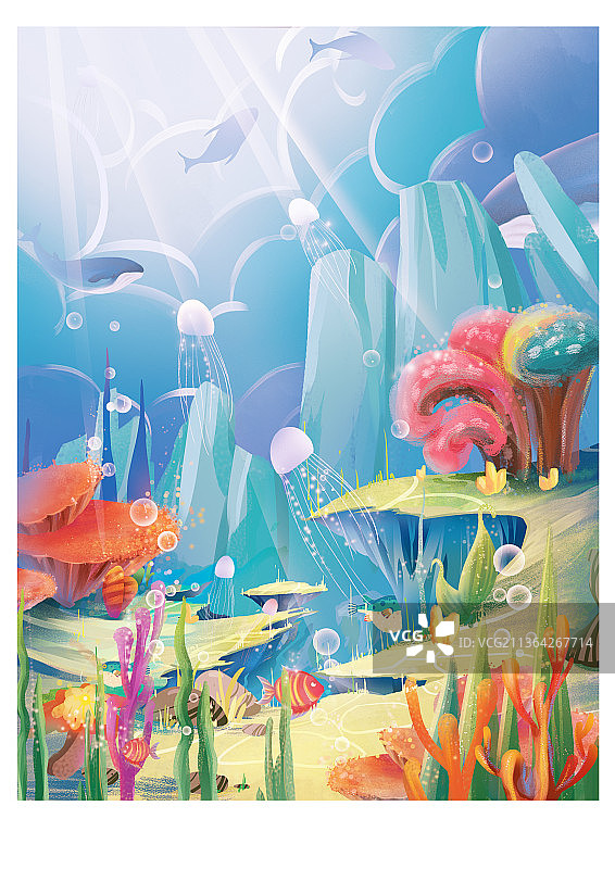 海底世界海草珊瑚海底两万里图片素材