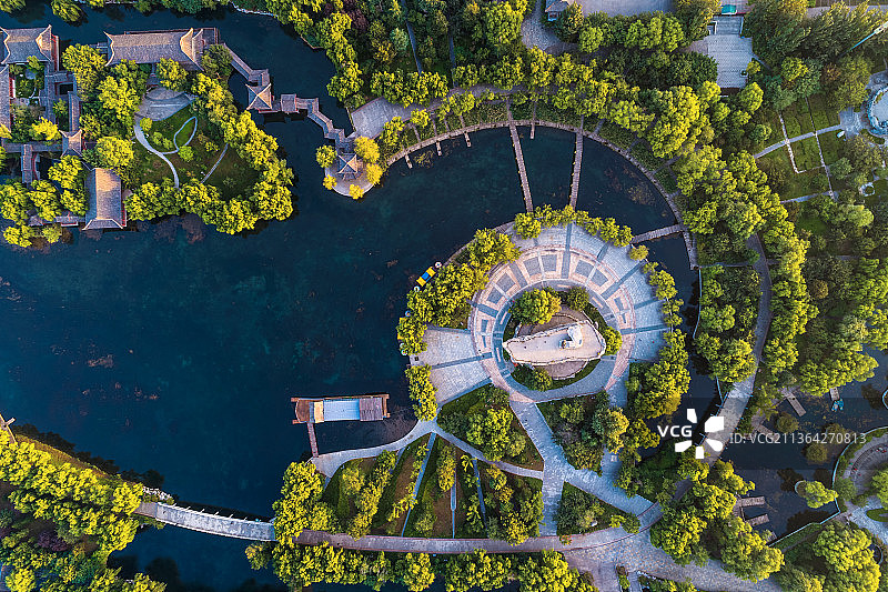 航拍济南章丘百脉泉图片素材