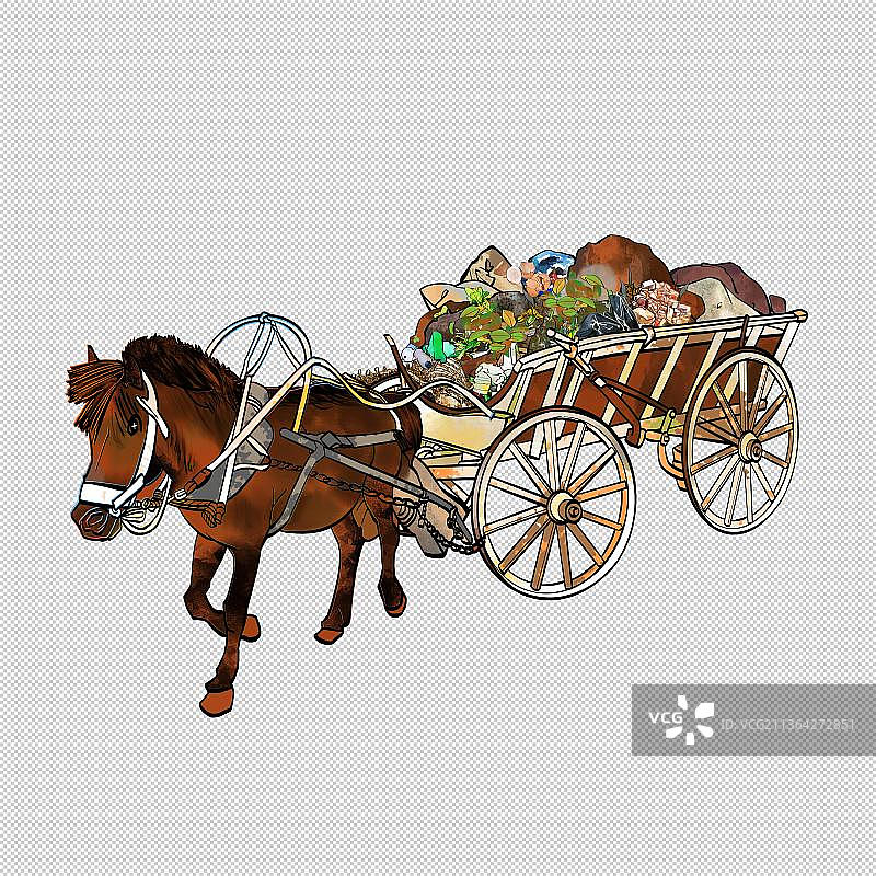 运垃圾的马车 交通工具人力车马船图片素材