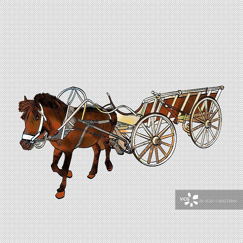 马车  交通工具人力车马船图片素材
