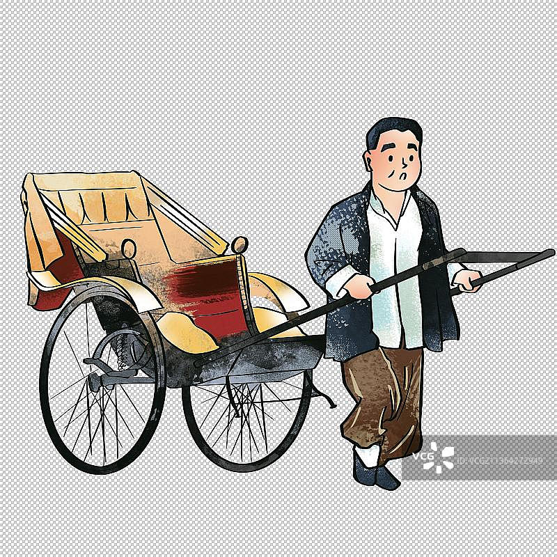 黄包车 交通工具 人力车 马船图片素材