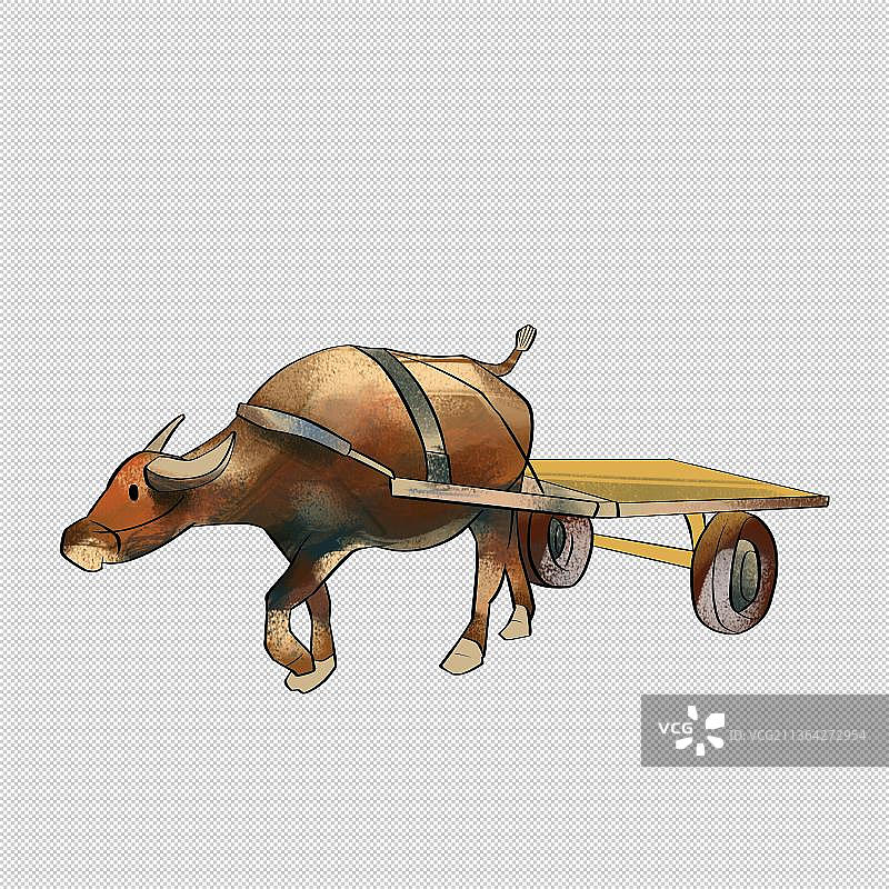 牛车 环保低碳交通工具人力车马船图片素材