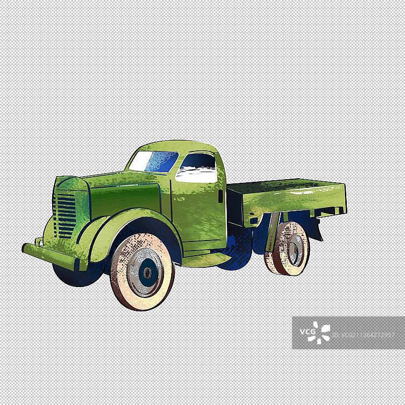 民国货车 皮卡 交通工具人力车马船图片素材