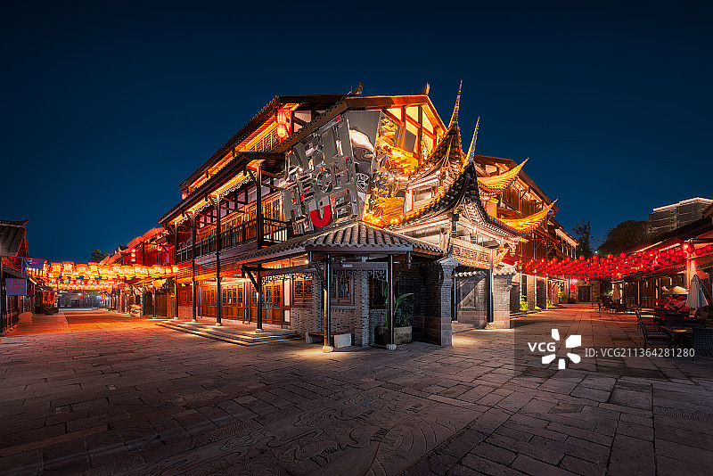 重庆磁器口后街夜景图片素材