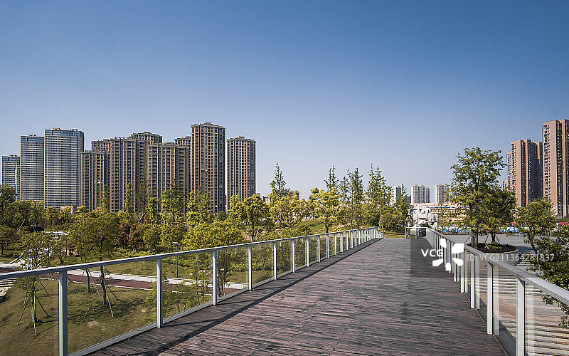 绍兴市上虞区曹娥江滨景观带图片素材