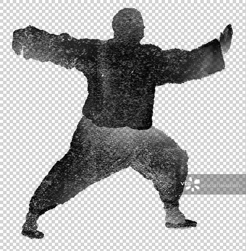 太极拳人物姿势剪影图片素材