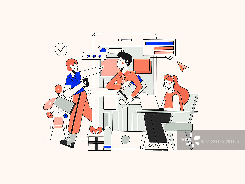 手机直播卖货 客服在线答疑图片素材