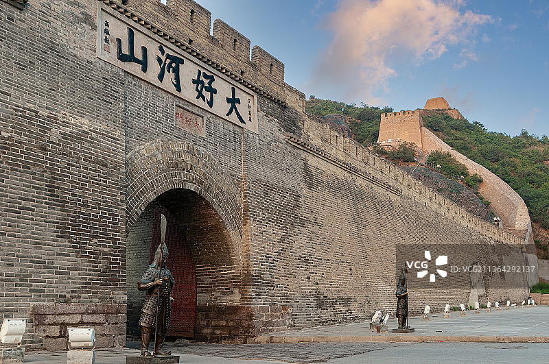 河北张家口大境门的早晨图片素材