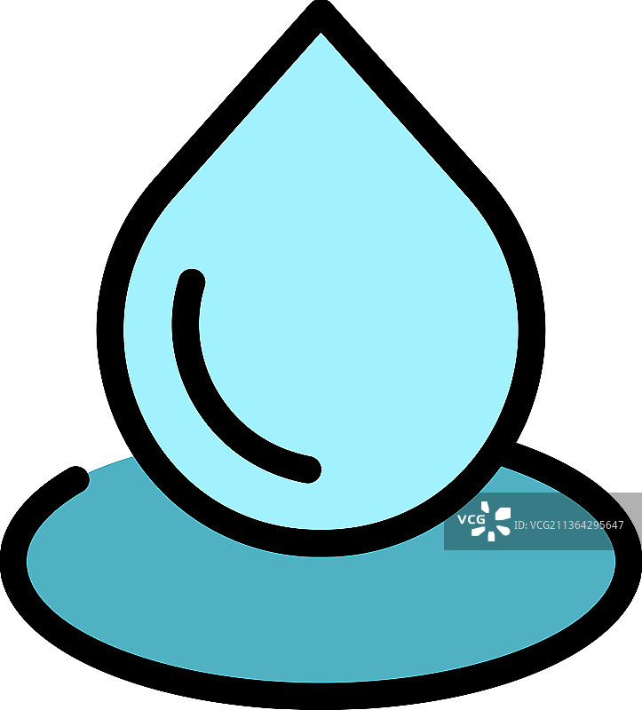 彩色水滴icon轮廓图片素材