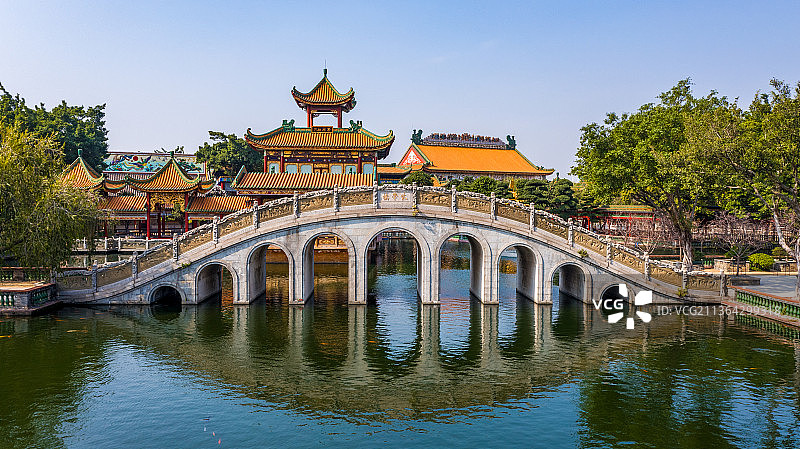 航拍于广州番禺宝墨园（广东四大名园之一）。图片素材