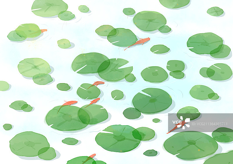 水墨荷塘图片素材