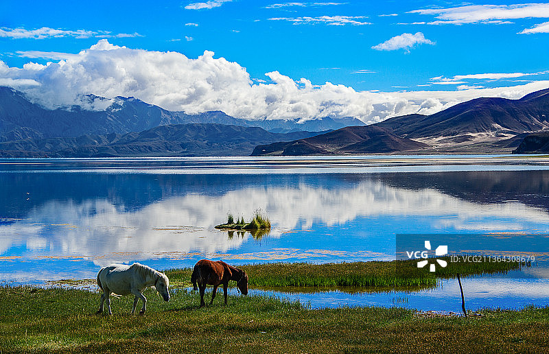 班公湖边图片素材