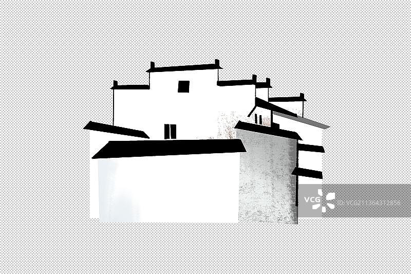 徽派建筑风格 黑白房子 著名景点图片素材