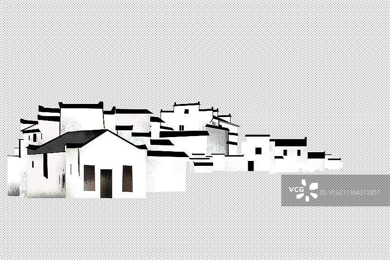徽派建筑风格 黑白房子 著名景点图片素材