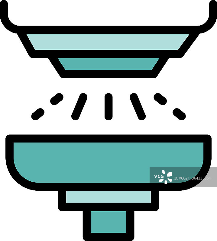 造纸厂图标彩色轮廓图片素材