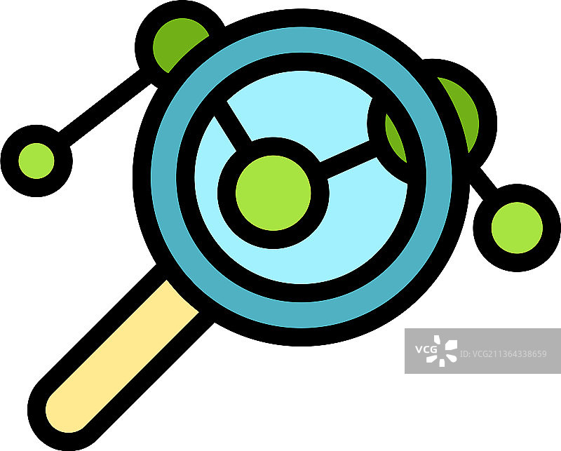 市场目标受众彩色轮廓图标图片素材