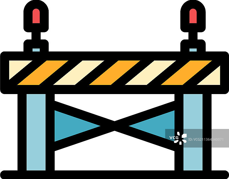 边界道路彩色轮廓图标图片素材