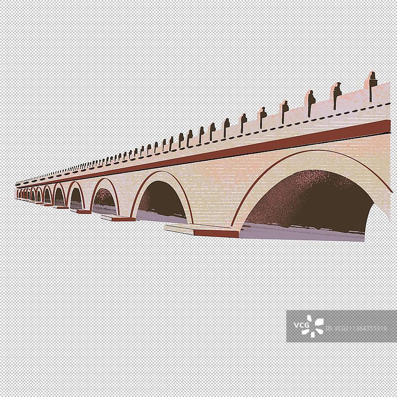 红色旅游景点 卢沟桥 北京市 古老 石造联拱桥图片素材