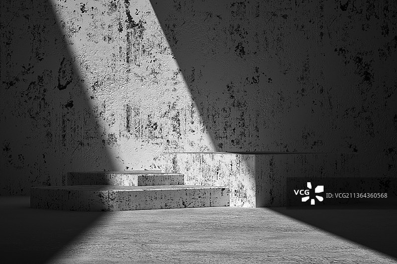 设有空展台的空间 3D渲染图片素材